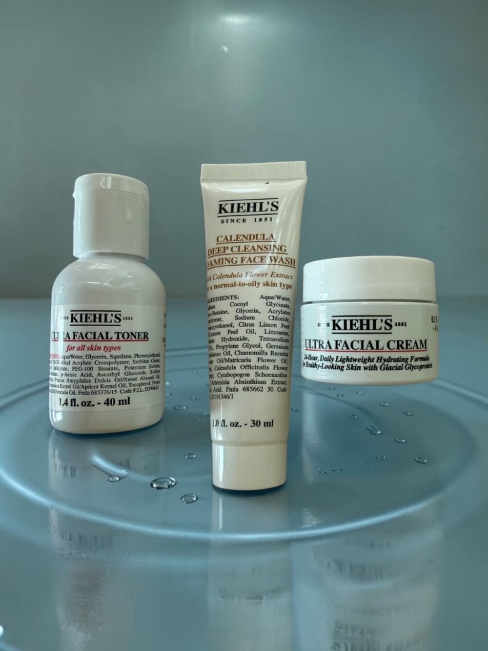 Kiehl's Ultra Facial Travel Skincare Set Cream Toner Cleanser NEW